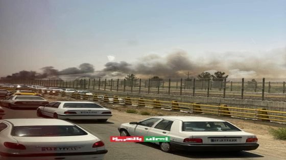 إيران تنشر مخربون يشعلون النار في إطارات قرب مطار الإمام الخميني بهدف إثارة الذعر بين المواطنين