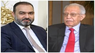 رئيس هيأة الإعلام والاتصالات د.نوفل ابورغيف يهنئ الأستاذ فخري كريم بمناسبة اختياره شخصية العام في قمة الإعلام العربي