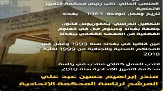 من هو القاضي منذر إبراهيم المرشح لرئاسة المحمكة الاتحادية