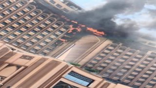 اندلع حريق بفندق قلب العالم التي اقيمت به القمة العربية وسط بغداد