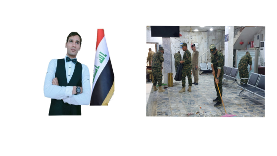 خدمة الوطن لا تقتصر على السلاح بل تمتد إلى كل ميادين العطاء… منتسبي الحشد في ميسان يقومون بحملة لتنظيف فروع مصرف الرافدين بميسان بعد الانتهاء من استلام رواتبهم