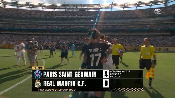 باريس سان جيرمان يكتسح ريال مدريد برباعية نظيفة ويتأهل إلى نهائي كأس العالم للأندية في ليلة كروية تاريخية