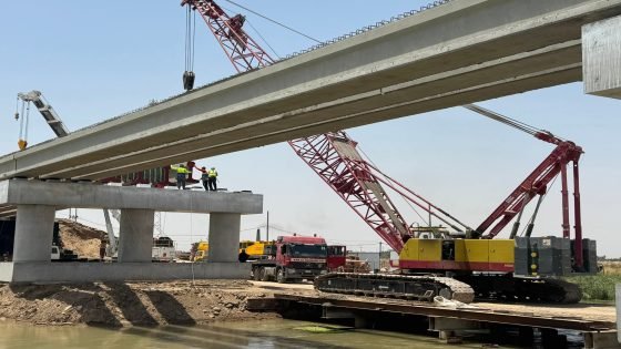 ميسان: مشروع جسر الطبر يصل إلى مرحلة نصب الروافد الكونكريتية