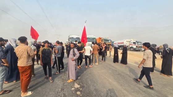 أهالي المشرح في ميسان يقطعون طرق ناقلات النفط احتجاجاً على الجفاف وتجاهل الحكومة