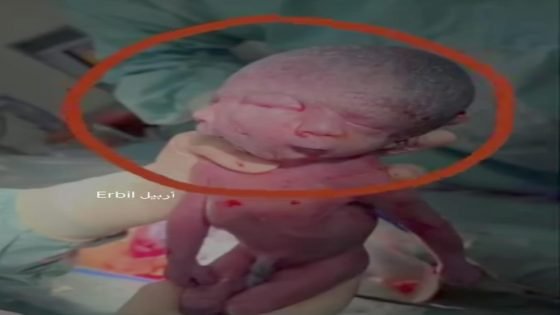 في حالة نادرة وغريبة من نوعها شهدت محافظة أربيل ولادة طفل بوجهين! وتعد هذه الحالة من الحالات النادرة جداً في العالم.