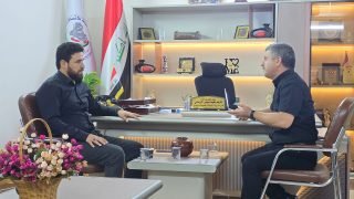 عضو مجلس محافظة ميسان الاستاذ حسين المرياني يلتقي بمدير إتصالات ميسان لمناقشة مشروع الكابل الضوئي في قضاء الكحلاء