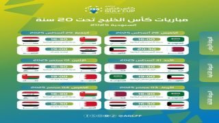 جدول مباريات دور المجموعات في ⁧ كأس الخليج تحت سن 20 عام