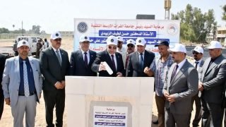 رئيس جامعة الفرات الأوسط التقنية يضع حجر الأساس لمبنى الأقسام الداخلية في المسيب