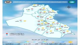 طقس العراق.. انخفاض درجات الحرارة في اغلب مدن البلاد