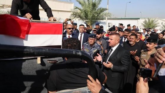 مراسيم تشييع ضباط وزارة الداخلية الذين استشهدوا خلال اندلاع نزاع عشائري في بغداد