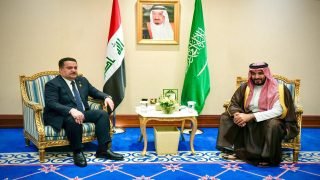 رئيس مجلس الوزراء محمد شياع السوداني يلتقي ولي العهد السعودي في الدوحة