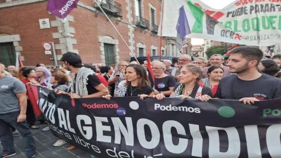 بالصور .. تظاهرة في مدريد بإسبانيا لوقف الحرب على غزة ودعم أسطول الصمود