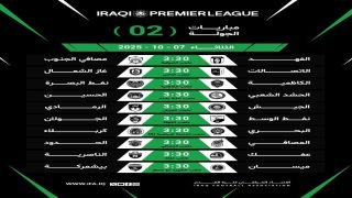 جدول مباريات اليوم الثلاثاء ضمن الجولة الثانية من منافسات الدوري الممتاز