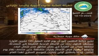 الطقس.. تراجع في درجات الحرارة وامطار بالمنطقة الشمالية