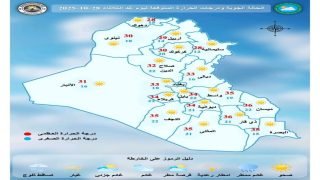 الطقس.. اجواء صحوة ودرجات حرارة ثلاثينية