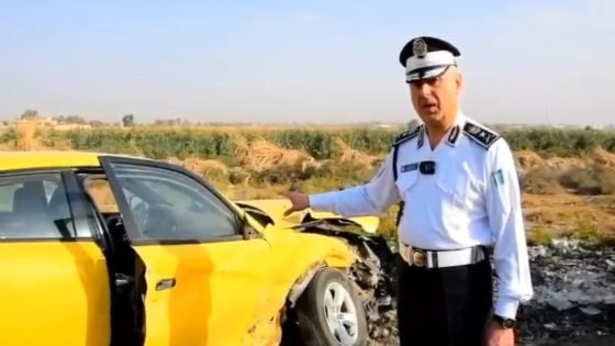 مدير المرور العام يشرف ميدانياً على حادث مروري في النهروان