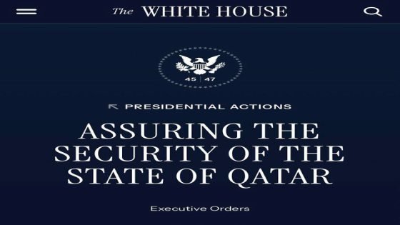 بالتزامن مع نقل مقاتلات لقاعدتها في قطر.. واشنطن وفي أمر رئاسي جديد تعتبر أي اعتداء على قطر تهديداً مباشراً لأمنها القومي وتلوّح بالرد الدبلوماسي والاقتصادي والعسكري.