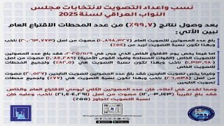 المفوضية: نسبة المشاركة بالانتخابات تزيد على 55 في المئة