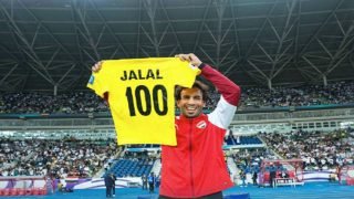 حارس منتخبنا الوطني “جلال حسن” يصل إلى المباراة الدولية رقم 100.