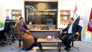 جامعة الفرات الأوسط التقنية تستقبل الشيخ حسين علي آل محمد آل عباس الحسناوي