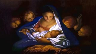 لوحة The Nativity (Adoration of the Shepherds) المرسومة عام 1650 للفنان الإيطالي كارلو مارّاتا (1625–1713)