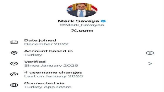 مركز الاعلام الرقمي: الحساب النشط الموثق باشتراك على منصة إكس بإسم “مارك سافايا” وهمي ولا يتبع مبعوث الرئيس الأمريكي الى العراق وتم تغير اسمه 4 مرات ويدار من تركيا.