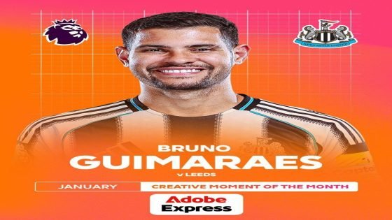 برونو غيماريش يفوز بجائزة افضل لحظة إبداع خلال شهر يناير في البريميرليغ .