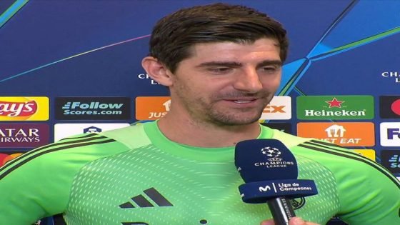 كورتوا: حسنًا كلنا نعلم بأننا سنلعب ضد مانشستر سيتي انا افضل اللعب ضد سبورتينغ من باب التغيير لاننا نلعب ضد مانشستر سيتي كثيرًا