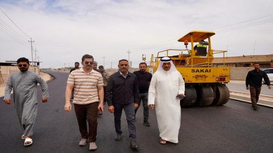 العامري   يتفقد مشروع الطريق الرابط بين الحوطة وأكتيبان في شط العرب