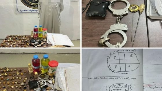 القبض على مشعوذ في محافظة ديالى ضبط يمارس أعمال السحر وبحوزته عدداً كبيراً من المحابس والخواتم.