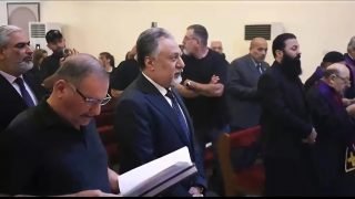 نائب رئيس مجلس محافظة البصرة اسامة عبدالرضا السعد يحضر القداس الذي أقيم على جنازة ممثل الطائفة المسيحية جلال دانيال رحمه الله وذلك في كنيسة مار أفرام للكلدان الكاثوليك في محافظة البصرة.
