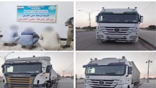 شرطة ميسان تضبط (75) طناً من أعلاف الأسماك غير المرخصة وتعتقل سائقي ثلاث شاحنات شمال المحافظة