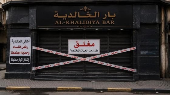 القوات الامنية تغلق محل مبيعات للكحول في قضاء الخالدية بالانبار بعد مناشدات اطلقتها سكان المنطقة.