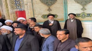 نجلا المرجع السيستاني يشاركان في مراسم الصلاة على نعش المرشد الإيراني الراحل “علي خامنئي”