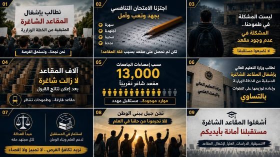 صرخة استغاثة إلى صُنّاع القرار: خريجون ناجحون بلا مقاعد.. هل يضيع التميّز العلمي في أدراج الانتظار؟