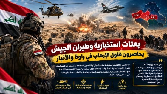 بعثات استخبارية وطيران الجيش يحاصرون فلول الإرهاب في راوة والأنبار